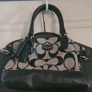 Coach Black and Cream Satchel